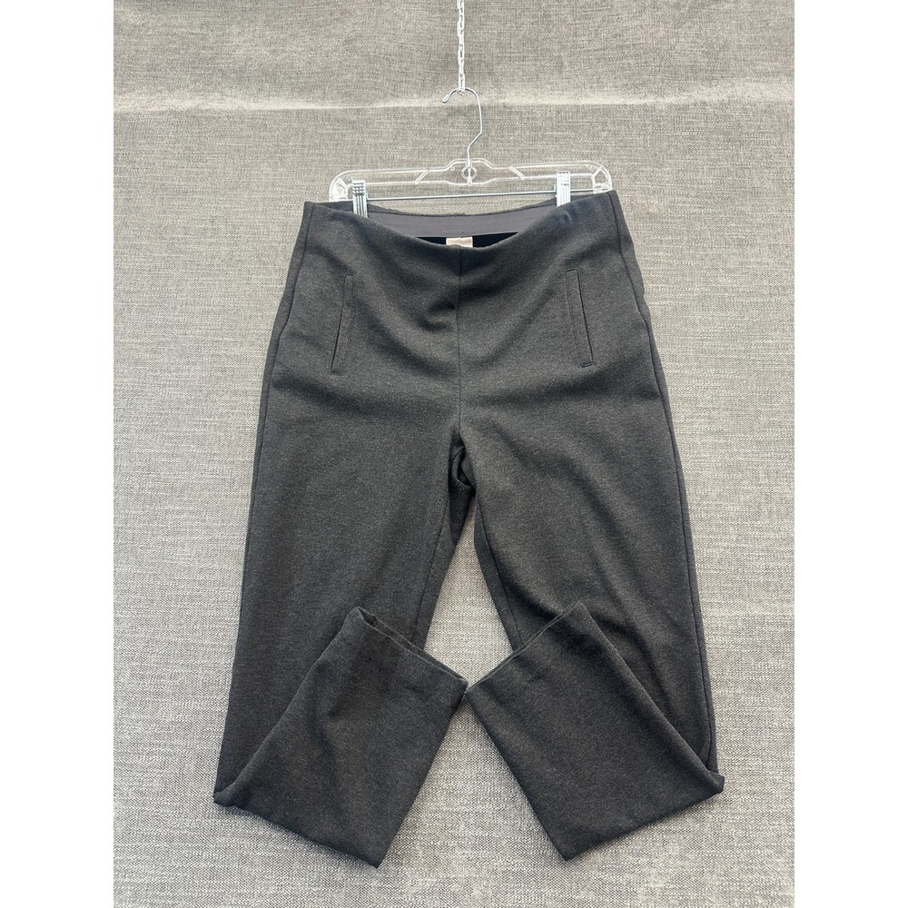 Chicos Ankle Pants Womens 15 Gray Stretch Welt Pockets Tapered Leg Flat Front